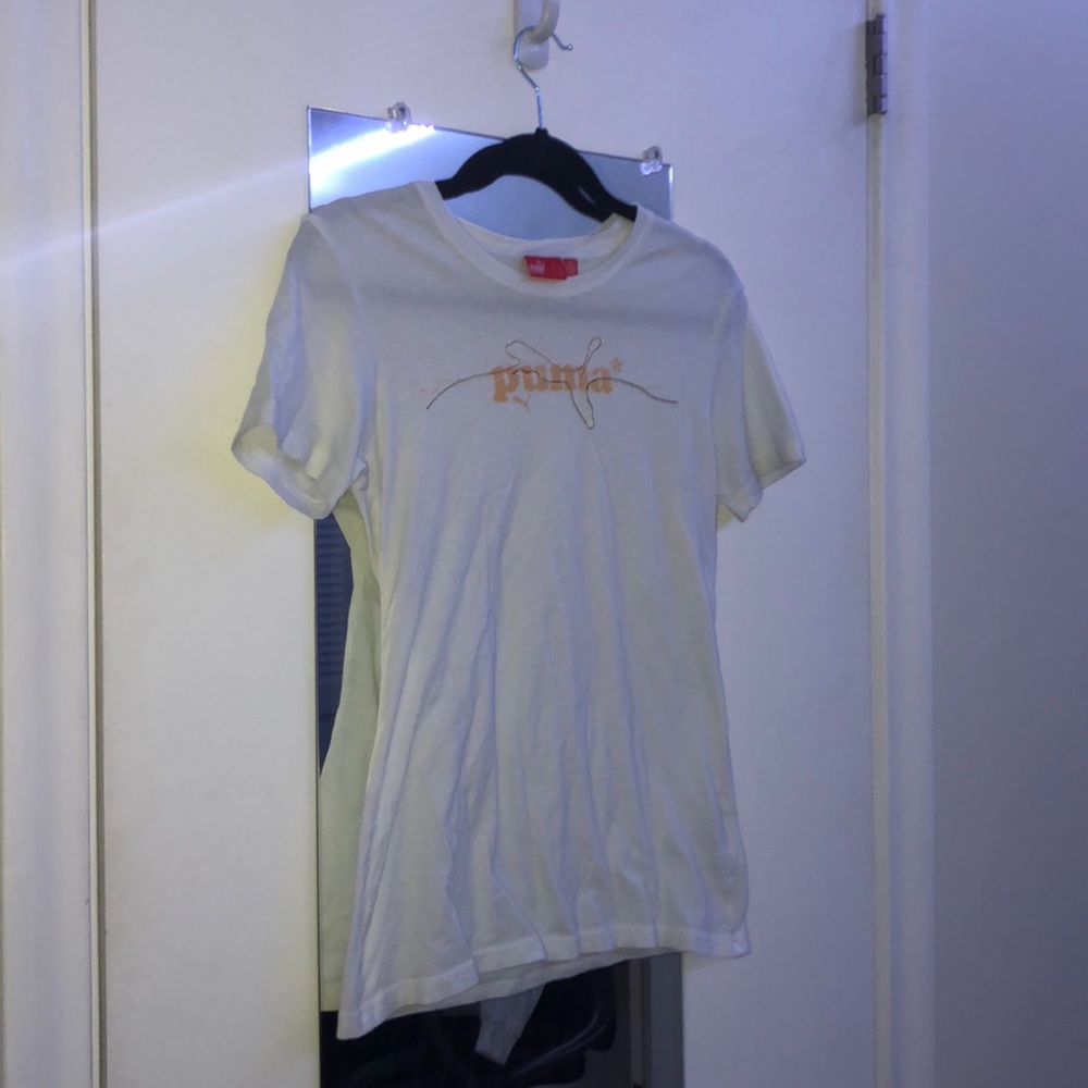 PUMA Embroidered White T-Shirt
